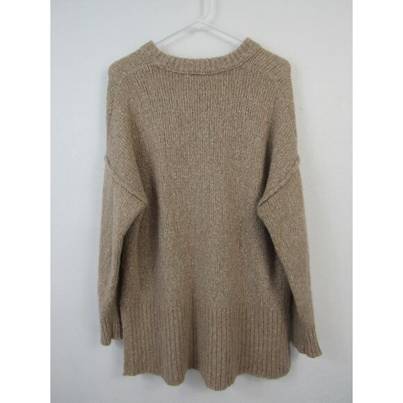 Madewell Small Baxter Sweater Tunic Tan Brown Open Knit Alpace Loungewear - Picture 8 of 8